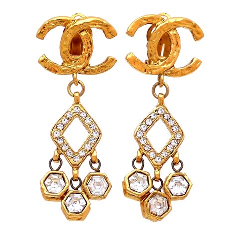 chanel earrings classic size|vintage chanel earrings for sale.